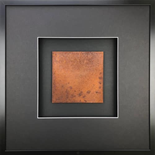 Wandbild Metall Rost Quadrat - schwarzer Rahmen