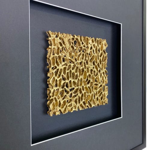 Wandbild Wohnzimmer Magic Gold, quadratisch 58 x 58 cm - Quadratwerk.de