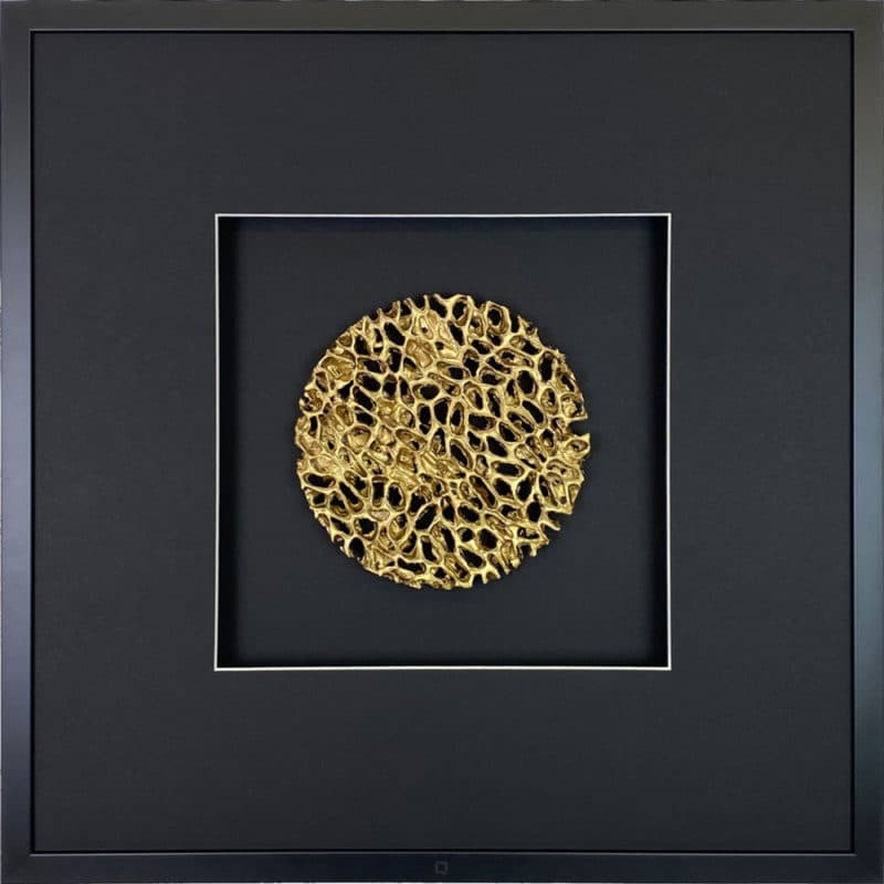 Wandbild Metall Magic gold, schwarz quadratisch 58 x 58 cm - Quadratwerk.de