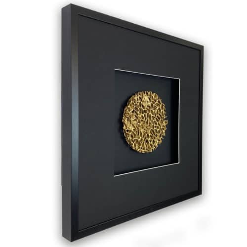 Wandbild Magic Gold, schwarz quadratisch 58 x 58 cm - Quadratwerk.de