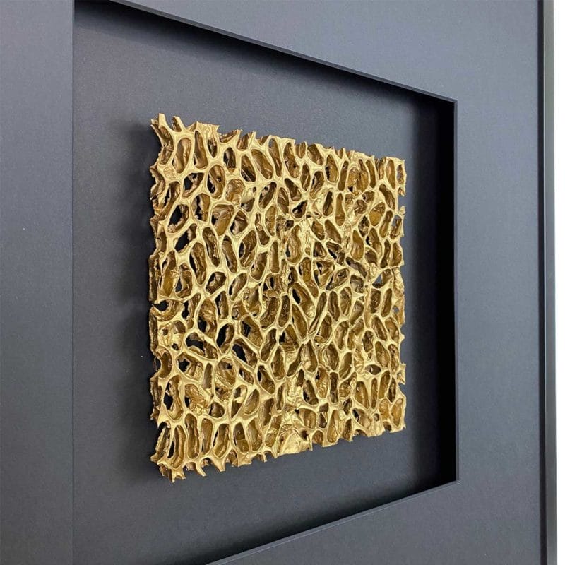Wandbild Metall Magic Gold, quadratisch 58 x 58 cm - Quadratwerk.de