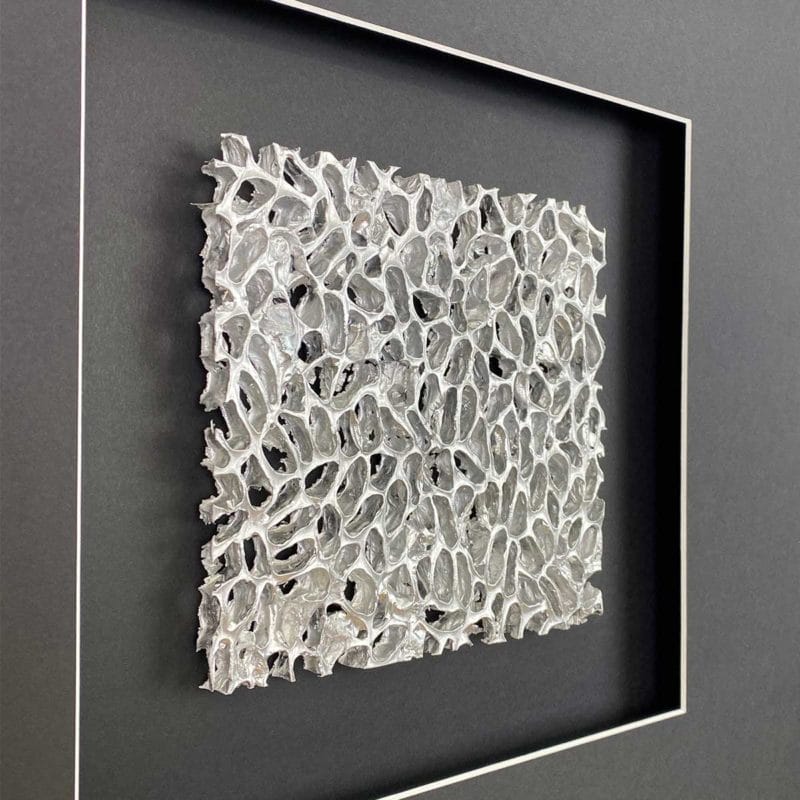 Wandbild Wohnzimmer Metall Magic Silver, Quadrat 58x58 cm - Quadratwerk.de
